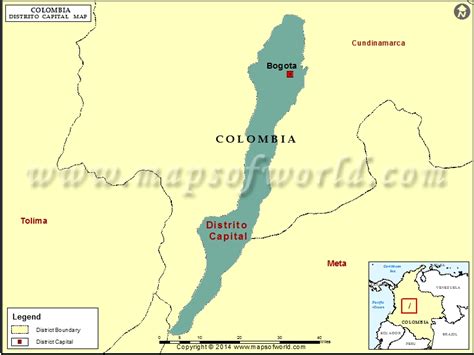 Mapa Del Distrito Capital De Colombia