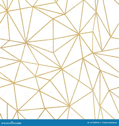 Abstract Gold Geometric Shapes Seamless Pattern Stock Illustration