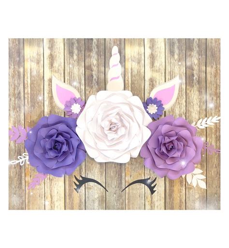 Unicorn Paper Flower Backdrop In Pink And White Unicorn Baby Etsy