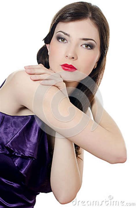 Portrait Of The Beautiful Elegant Girl With An Evening Make Up Stock