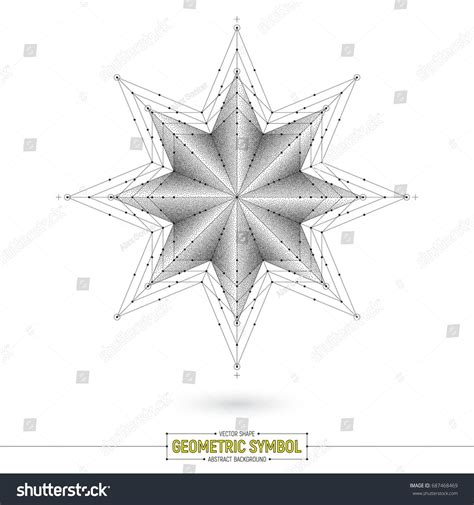 Vector Star Geometric Symbol Art Illustration On White Background