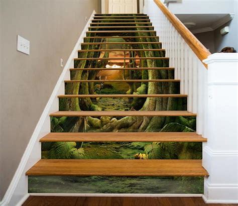 3d Forest Animals Path 933 Stair Risers Aj Wallpaper