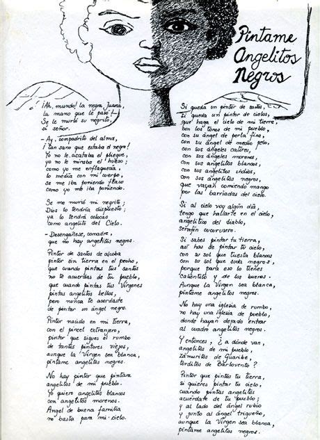 A Drawing Of A Womans Face With Words Written On It And In Spanish