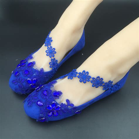 Royal Blue Flat Sparkly Shoesblue Dressy Flats Shoesnavy Blue Wedding