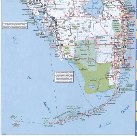 South Of Florida State Road Map Highways And Roads Usa