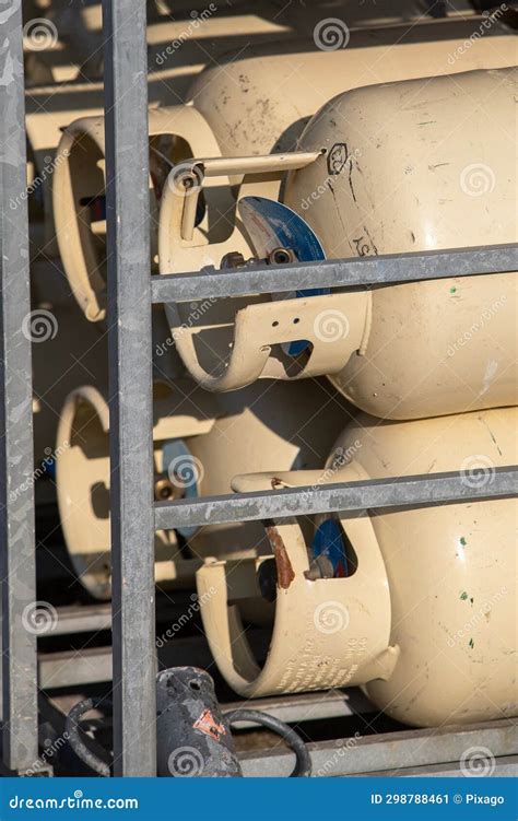 White Gas Bottle Container In A Store Stock Image Image Of Container
