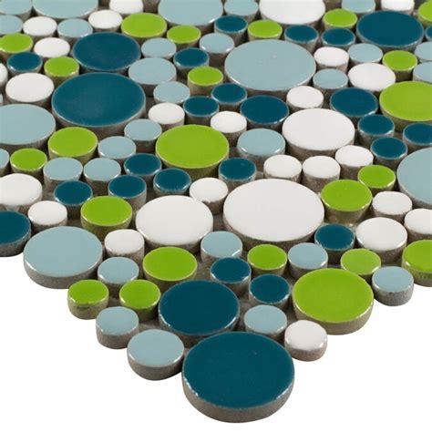 Elida Ceramica Rounded Colors Circular Mosaic Porcelain Wall Tile