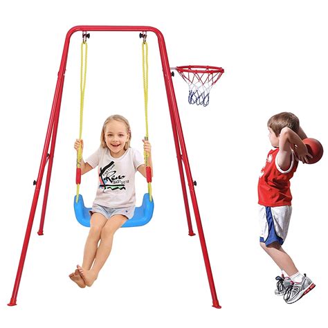 Karmas Product 2 In 1 Swing Basketball Combination Kids Swing Sets For