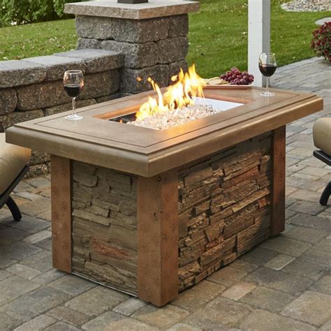 The Outdoor Greatroom Company Sierra 49 Linear Propane Gas Fire Pit Table With 24 Crystal Fire