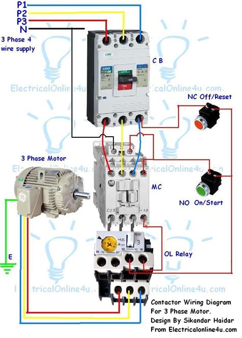 stop start wiring diagram  air compressor  overload google search kabel listrik
