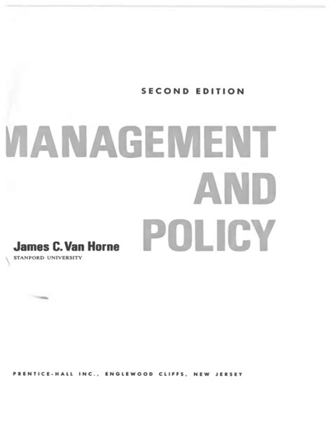 Financial Management And Policy 2nd Edition