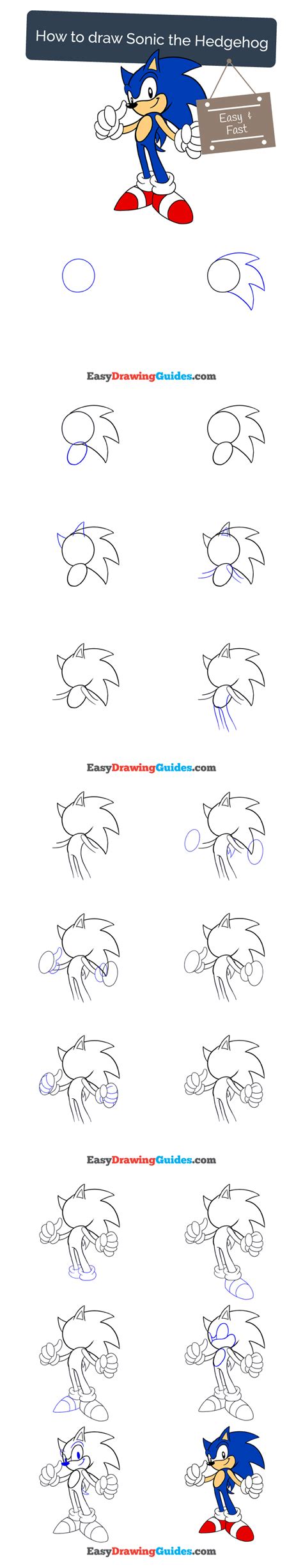 How To Draw Sonic The Hedgehog In A Few Easy Steps How To Draw Sonic