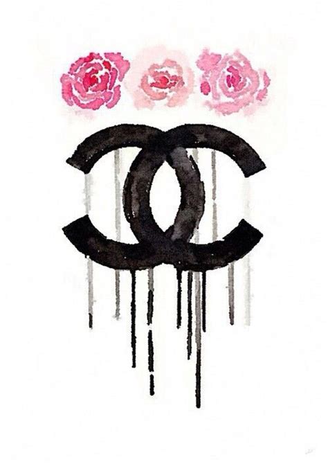 Chanel logo, chanel logo black chanel by. art, chanel, drawing, fashion, painting, pink, roses ...