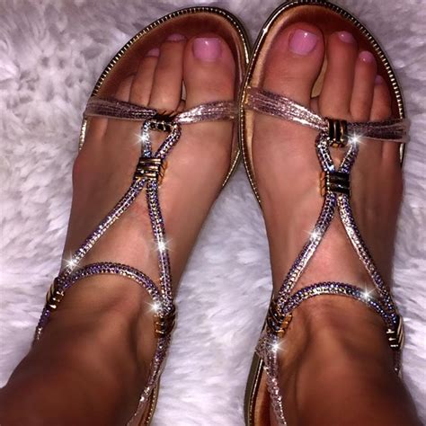 Lemonade Crystal Lust Sandals Rose Gold No Toe Post Shoes From