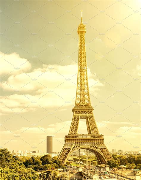 Paris Skyline With Eiffel Tower High Quality Architecture Stock