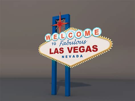 Welcome Las Vegas Sign Light On 3d Model 39 Max 3ds Blend C4d
