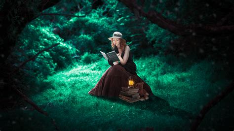 Fantasy Manipulation Photoshop Tutorial Read Books In The Forest