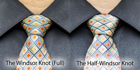 This knot is smaller and therefore more casual, but still appropriate for formal events like work or weddings. Comparison: Windsor vs. Half Windsor | Awesome Knot
