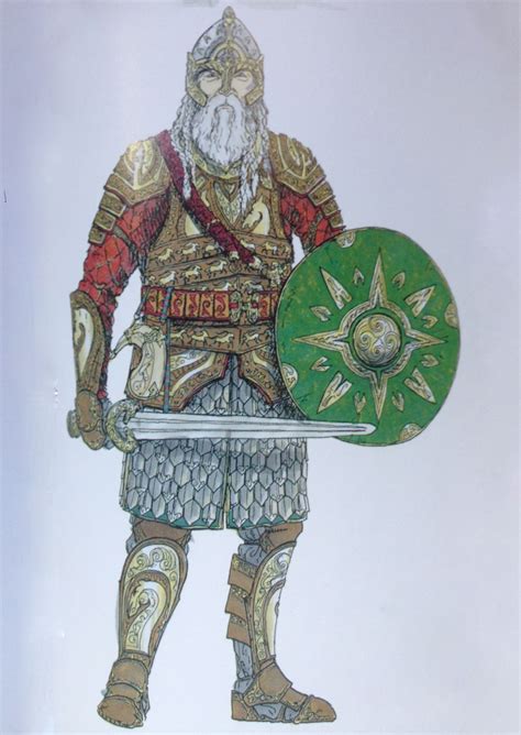 Concept Art Of Theoden King Of Rohan In Armor From Lord Of The Rings