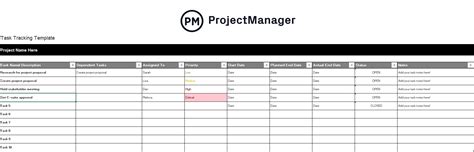 Project Task Tracker Excel Template 2022