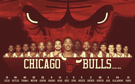 Wallpaper Chicago Bulls 2010 11 Roster Widescreen Michael Jordan