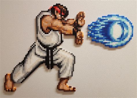 Street Fighter Perler Sf Street Fighter Pixel Art Bit Sprite Ken Chun Li Ryu