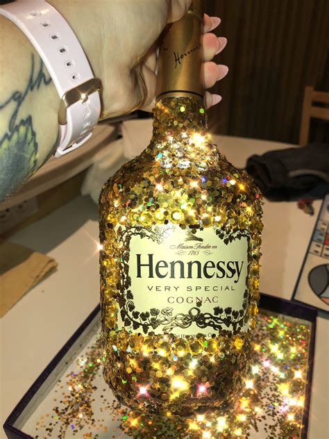 Glitter Hennessy Bottle Decorated Liquor Bottles Alcohol Bottle