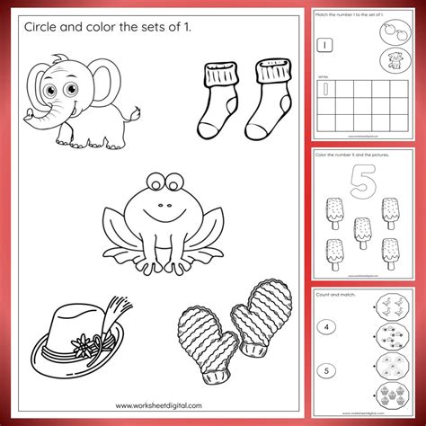 20 Printable Numbers 1 5 Counting Tracing Worksheets For Etsy
