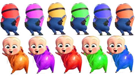 Learn Colors With The Boss Baby And Evil Minions Banana Song For Kids