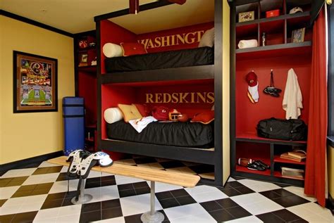 You'll rest easy knowing that you saved big bucks on the bedroom furniture set of your dreams! Redskins bedroom | Football | Pinterest | Bedrooms