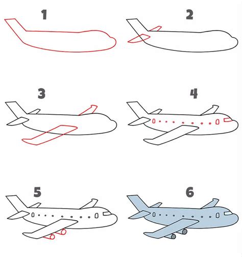 How to draw An Easy Airplane step by step - Drawing Photos