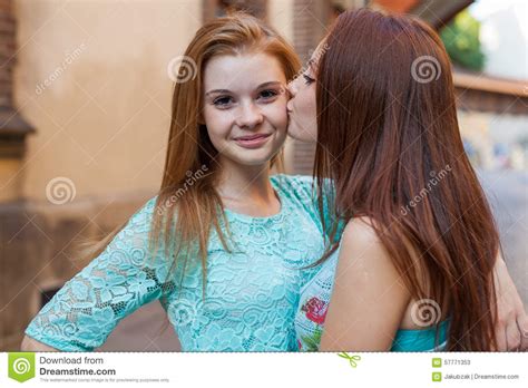 Youre My Best Friend Two Young Girl Kissing Urban Bac