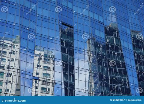 A Glass Window In A Seoul Building Stock Image Image Of Office