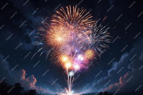 Premium Photo | Spectacular New Years Fireworks Illuminate 2025 Night Sky