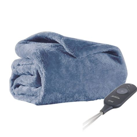Sunbeam Microplush Comfy Toes Electric Heated Throw Blanket Foot Pocket