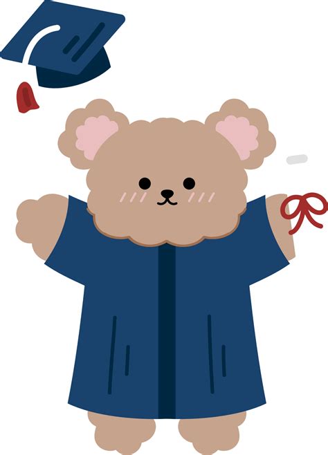 Graduation Bear Cartoon Character Cute 35913978 Png
