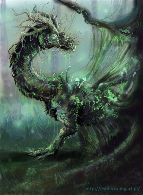 Tree Dragon By Esmerra On Deviantart Fantasy Dragon Dragon Art
