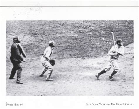 Postcard Babe Ruth Hits 60th Homerun 1927 Ny Yankees1st 25