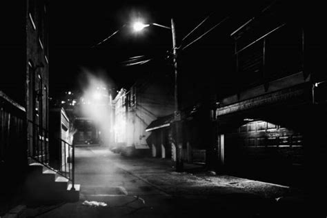 30 Dark Foggy Urban Alleyway In Black And White Stock Photos Pictures