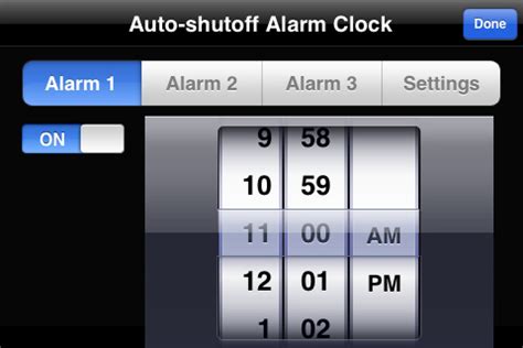 This is a simple procedure, here is how that is done in ios. Auto-Shutoff Alarm Clock for iPhone / iPod Touch