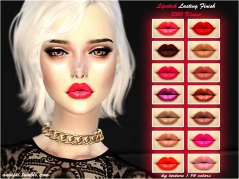 The Sims Resource Lipstick Lasting Finish 1000 Kisses By Angissi