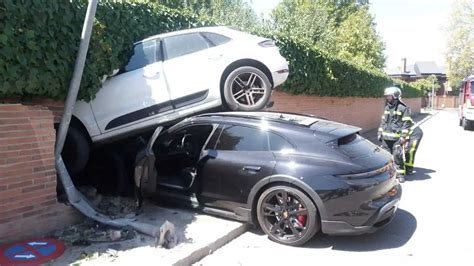 Porsche Taycan Crashing Into Parked Macan Is An Expensive Collision