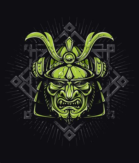 Angry Samurai Face Stock Vector Illustration Of Tshirt 35854964