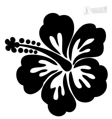 Hibiscus Flower Stencil With Images Hawaiian Flower Drawing Flower