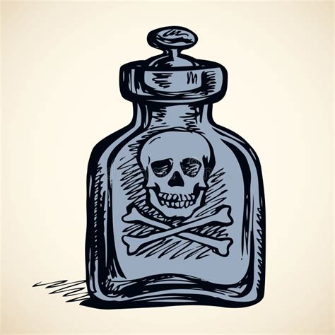 Glass Bottles Of Poison Vector Drawing Stock Vector Illustration Of