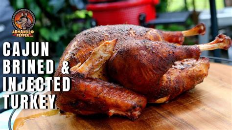 smoked cajun brined turkey recipe and injected youtube
