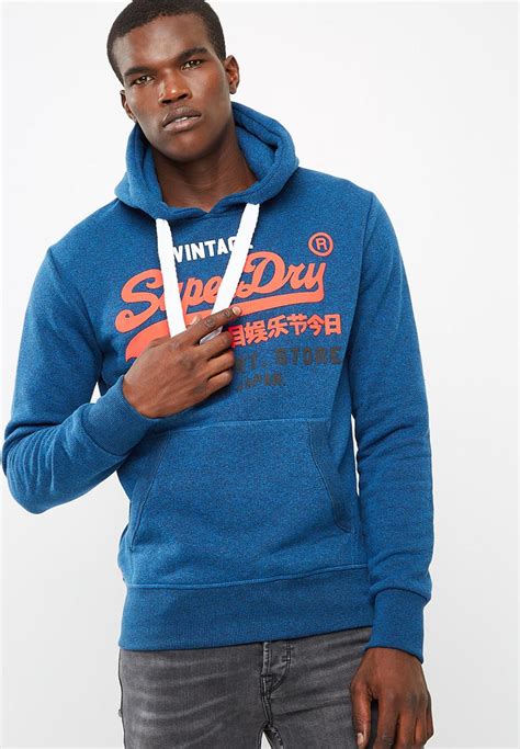 Sweat Shirts Store Tri Hood Peppered Blue Grit Superdry Hoodies