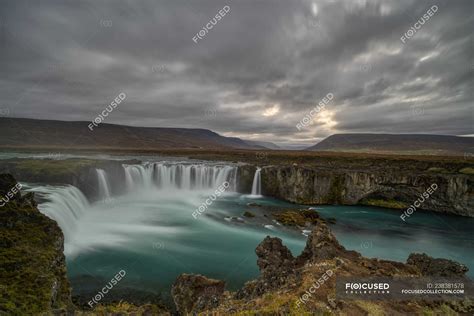 Scenic View Of Gullfoss Waterfall At Sunset Iceland — Tranquility