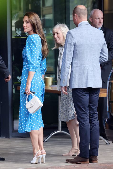 Kate Middletons Blue Alessandra Rich Dress At Wimbledon Popsugar Fashion