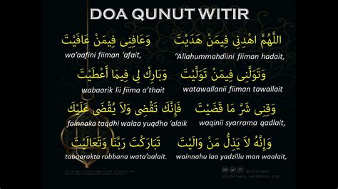Qunut dibagi menjadi 3 yaitu qunut nazilah, qunut shubuh dan 3. Bacaan Doa Qunut Witir dan Artinya - YouTube